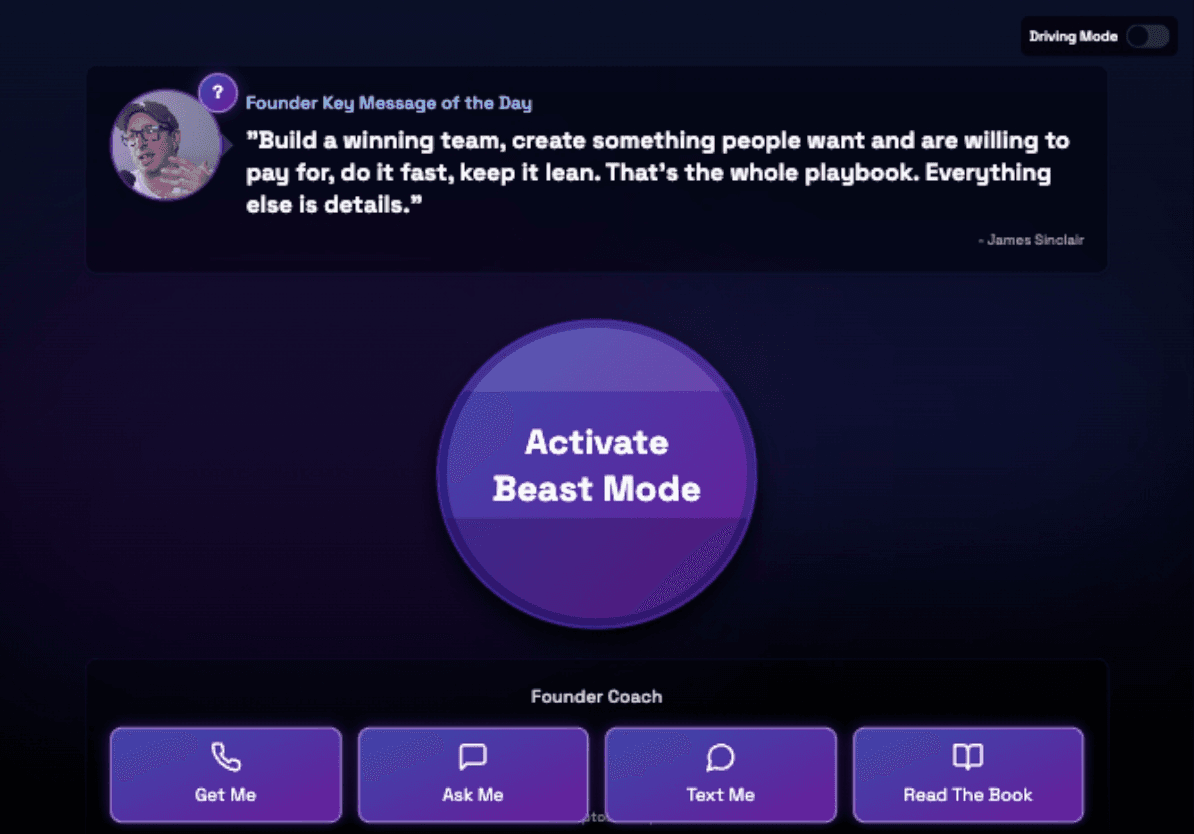 Beast Mode app interface